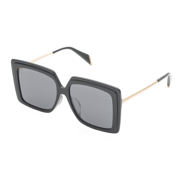 Couldn't Care Less | Shiny Black Oversize Square sunglasses | Boyish | REVE by RENE