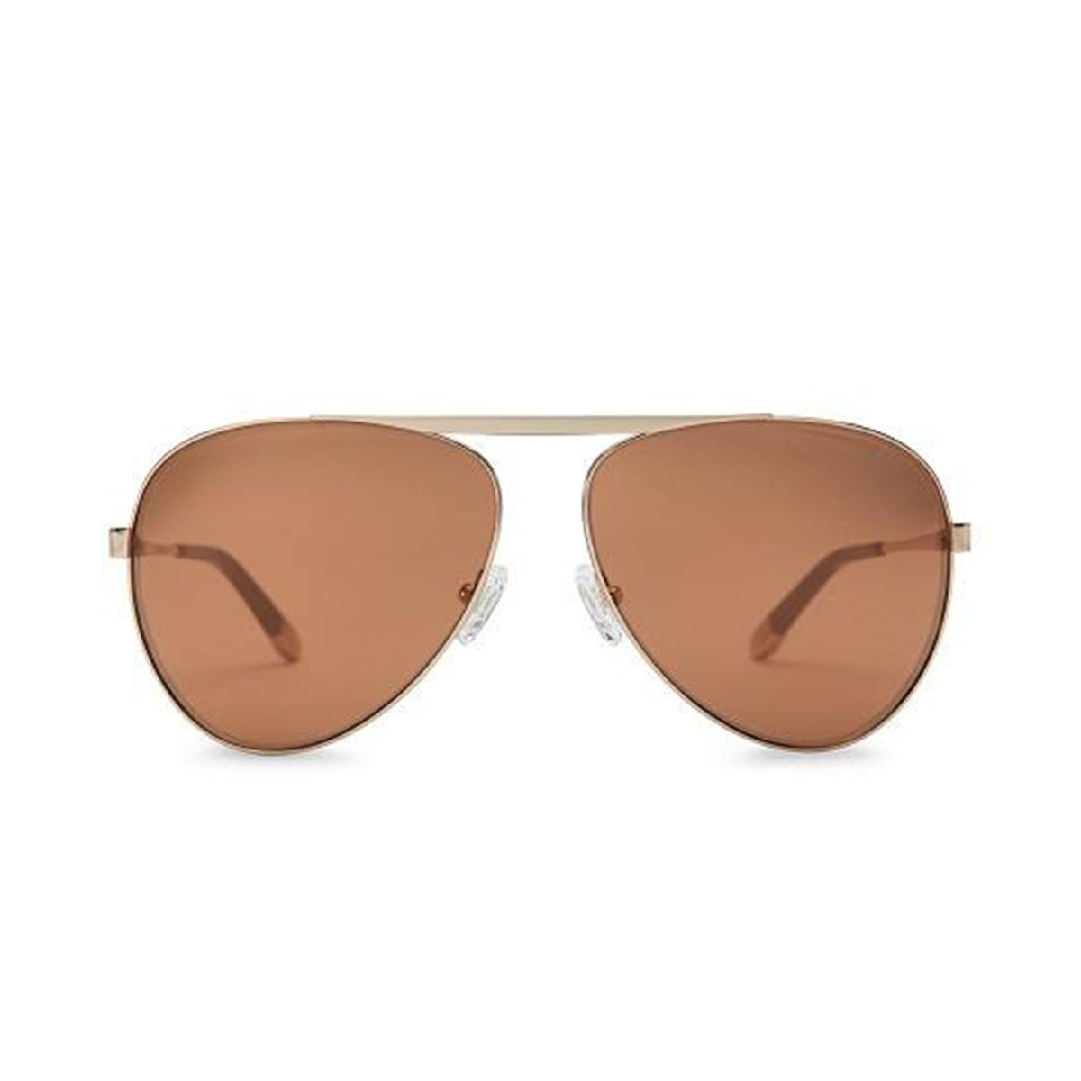 WISH YOU WERE HERE | CHAMPAGNE TAN aviator sunglasses with mirrored lenses